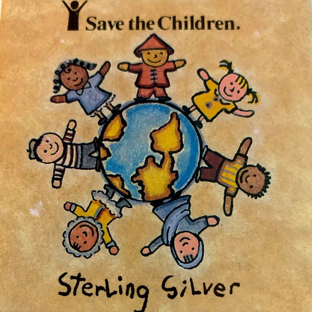 Save the children sterling silver brooch pin 925